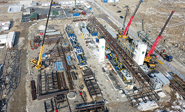 LNG液化撬装站施工现场